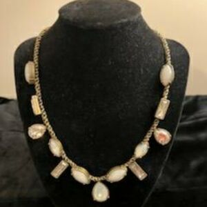 Elegant Brass  and White Necklace